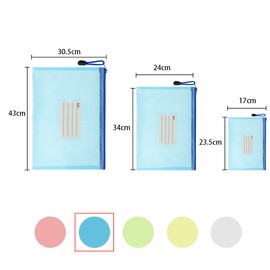 Vicloon Document Bag A3 + A4 + A5, 15 Pieces Zip Pockets with Label, Waterproof Mesh Pockets, Plastic Zip Bag for School, Office, Travel (Colour)