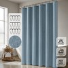 ANRODUO Linen Shower Curtain, Fabric Shower Curtain with 12 Metal