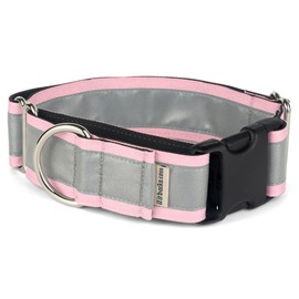 If It Barks - 1.5" Reflective Martingale Collar with Quick Snap Buckle for Dogs - Adjustable - Made in USA - Strong, Durable, and Comfy - Ideal for Training - Fits Most Breeds - Medium, Pink