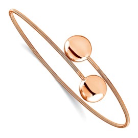 JewelryWeb 925 Sterling Silver Rose Gold Plated Polished Wire Flexible Bangle Bracelet Cuff-Bracelet for Women