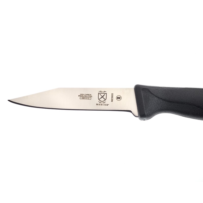 Mercer Culinary Millennia Black Handle Paring Knife, Clip Point Blade,
