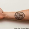 'Pirate Skull and Ship' Temporary Tattoo - Water Resistant, Skin-Safe,