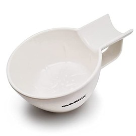 The Goodfellas' smile Beard Bowl - Resilient Resin Shave Bowl/Lathering with Brush Rest Insert (White)