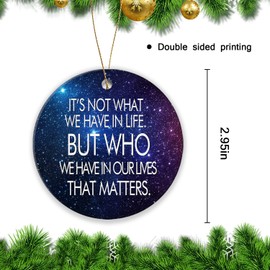 Christmas Ornament 2023 Round Christmas Keepsake Christmas Tree Ornaments 2.95in - Gratitude to Family and Friends Blue Starry Sky