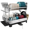 SUNLY 2 Tier Dish Drying Rack, Extra Large Dish Rack,