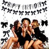 FloralGrace Black Bow Banne Birthday Decoration, Birthday Party Decorations with