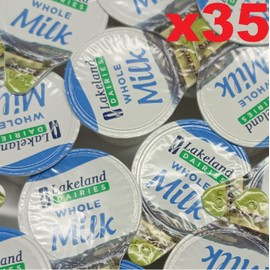 35x Whole UHT Milk 12ml Individually Wrapped Mini Portions Pots Jiggers Lakeland
