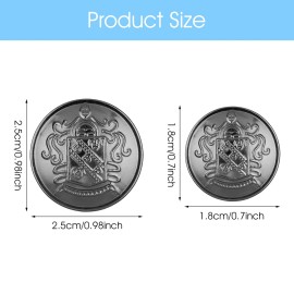 Teaaha 16 PCS Metal Blazer Button Set, 2 Sizes Antique Silver Buttons for Jeans, Jac...