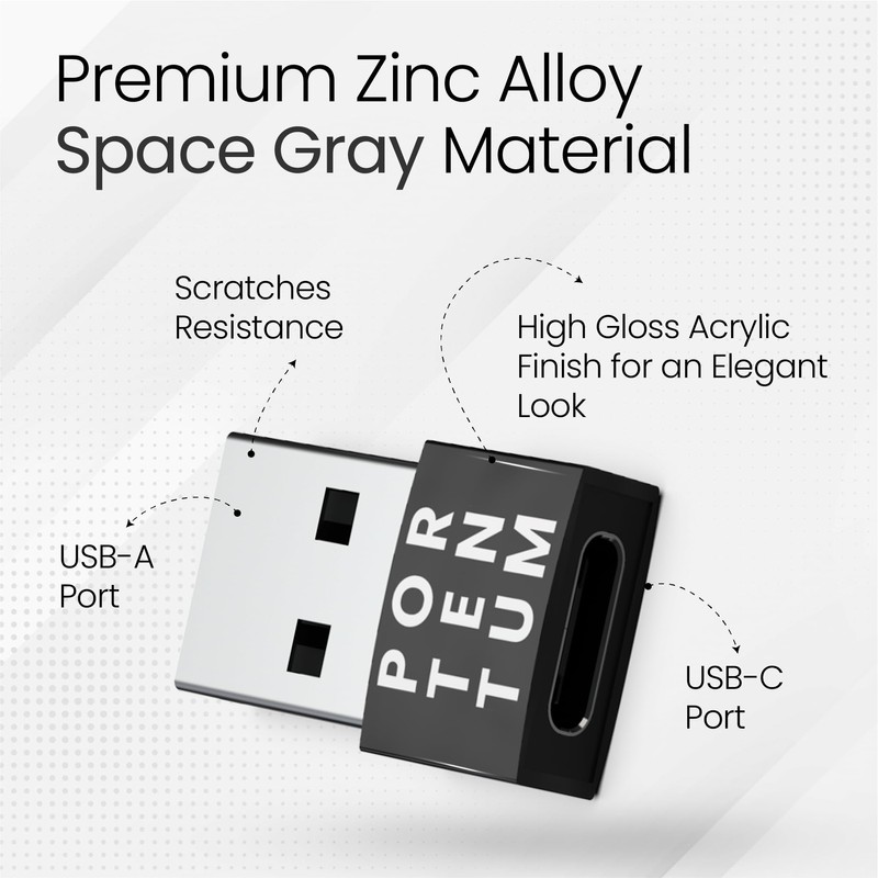 PORTENTUM USB c to USB Adaptor - 480 MB Speed