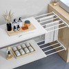LIYIVNAA Closet Shelf Dividers Expandable Wardrobe Organizer System Tension Rod