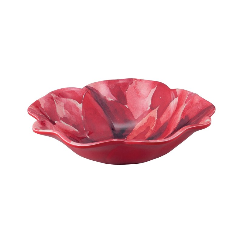 UPware 12 Piece Poinsettias Melamine Dinnerware Sets, Outdoor Dishes Set,