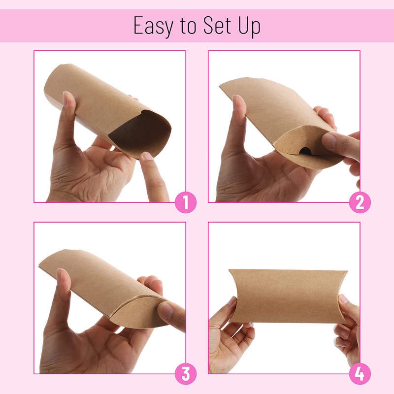 Mr. Pen Kraft Pillow Boxes, 6.3x3.4x1.3 in, 25 Pack with