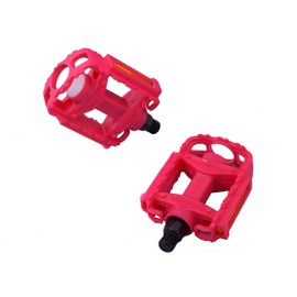 Ammaco Kids Bike Bicycle Pedals Girlie Pink Plastic 1/2" Thread Steel Axle Non-Slip Pair