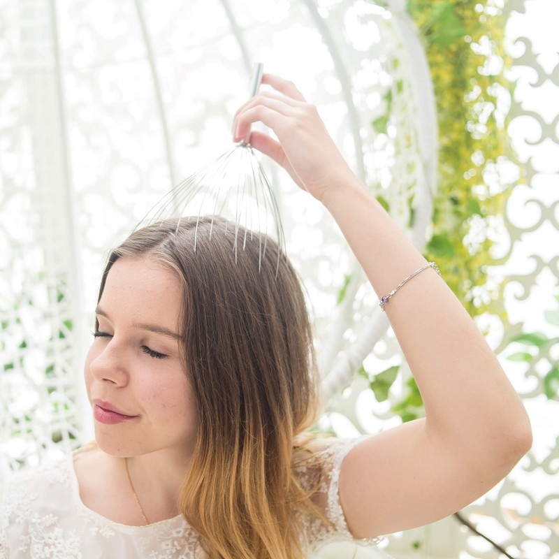 USAGA 36 Fingers Head Massager Scalp Massager Head Scratcher, Stocking