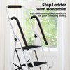 FAHKNS 4 Step Ladder with Handrails, Portable Folding Step Stool