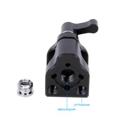 NICEYRIG 15mm Rod Clamp to Cold Shoe Mount, Locating Holes for ARRI & 1/4’’ Applicable for 15mm Rod Rail Extension - 552