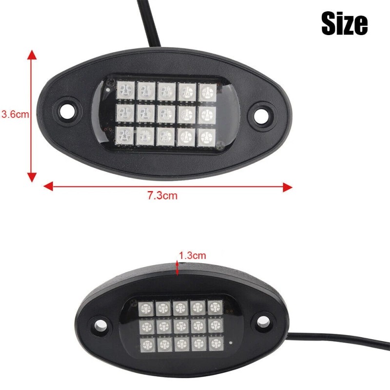 usparts888 8Pods RGB LED Rock Light Kit Underglow Wheel Light