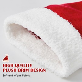 Durio 2Pcs Unisex Baby Christmas Hat Knit Baby Santa Hat for Infant Newborn Toddler Kid Boys Girls Xmas Winter Beanie Elf Hat Red*2 18-24 Months