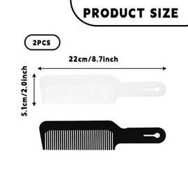 Bojueshaw 2pcs Hair Cutting Combs,Heat Resistant Barber Styling Combs with Anti-Slip Grip for Clipper Cuts,Flattops & All Hair Types(Black & White)