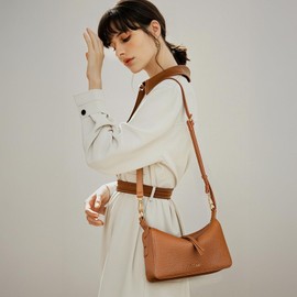 HILAEX Crossbody Bags for Women, Cross Body Bags Women PU Leather Handbag Shoulder Bag with Adjustable Shoulder Strap Brown