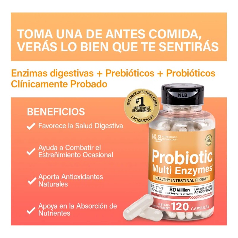 Probioticos 80 Billones Probióticos Multi Enzymes® 11 Cepas