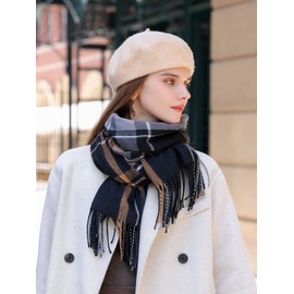 Longwu Women Scottish Tartan Multicolour Ladies Scarf and Shawl Wrap Cashmere Feel Winter Soft Warm Long Large Scarves,Thanksgiving-Green