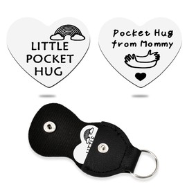 Pocket Hug for Son Daughter Heart Token Key Chain from Mom Mommy Daughter Son Christmas Birthday Gifts for Girls Boys First Day of School Gift for Kids Double Sided Heart Shaped Pocket Hug Token Coin