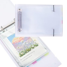 Klmnop Greeting Card Organizer Binder, A5 2 Ring Binder Album Holds 50+ Pages, Greeting Cards Birthday, Wedding, Christmas Card(8.3 x 6.1 Inch)