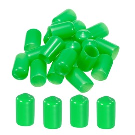 sourcing map Pack of 20 Rubber End Caps 12 mm PVC Vinyl Plastic Protective Caps Cover for Screws Bolts Thread Metal Rods Electric Cables, Wire Ropes, Bowden Cable, Round Pipe, Fence Posts, Green