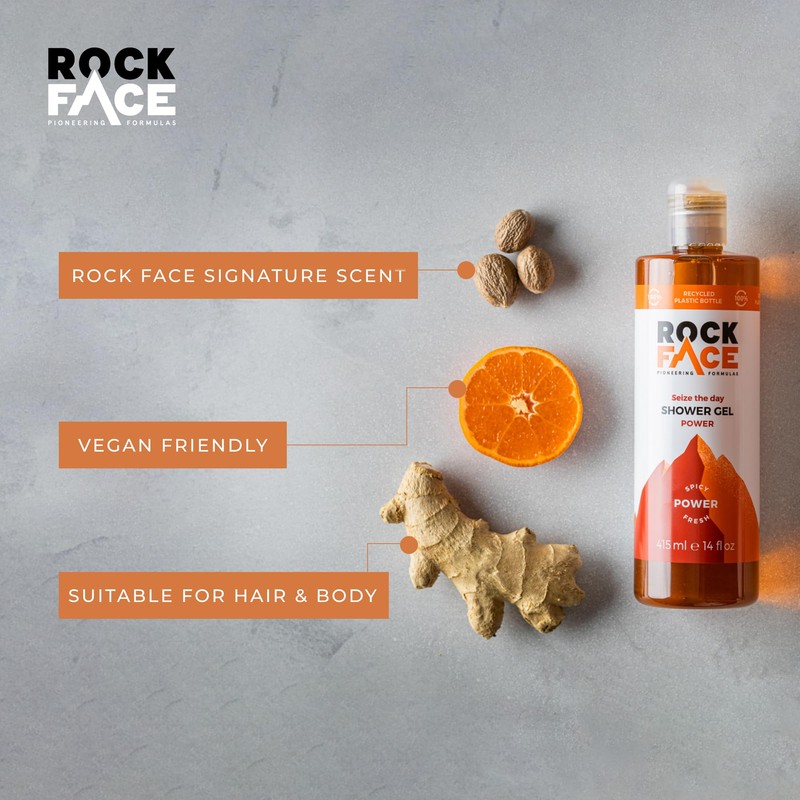 Rock Face Power Shower Gel 410ml | All in One