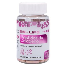 BDM LIFE Péptidos de Cólageno Hidrolizado, Suplemento alimenticio, 60 Cápsulas