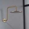 RANDOM 16 inch Brushed Gold Shower Head Riser Pipe,S Shaped