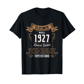 Oldtimer 1927 Birthday Man 96th Birthday Gift T-Shirt