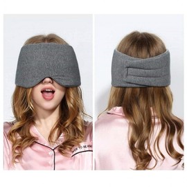 Heated Soft Blackout Sleep Mask Blindfold Wide design black gray