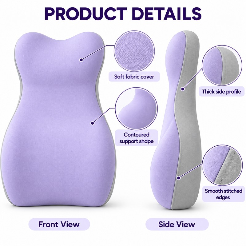 Adjustable Memory Foam Backrest Pillow with Neck Support, Ergonomic Bed