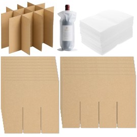 3-Pack Glassware Protection Set，Glassware Dish Packing Boxes Corrugated Dividers & 36 Foam Sleeves for 16x12x12 Moving Boxes (Box Not Included)