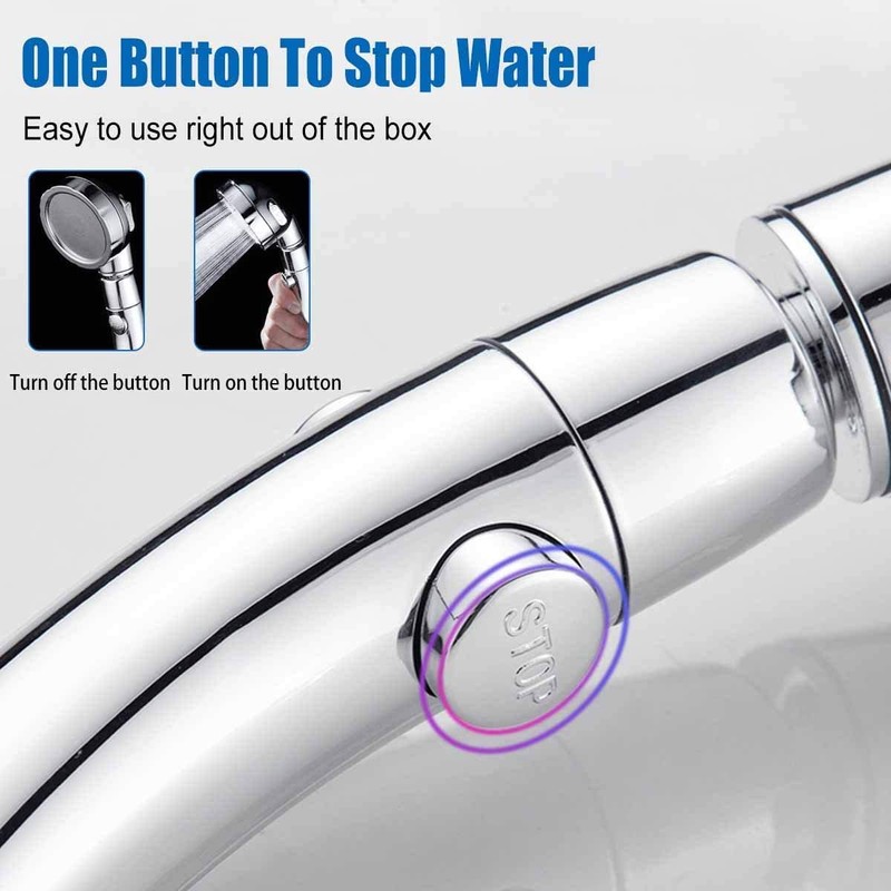 GENMAIGOU Modern 3-Setting Detachable Shower Head with 59-Inch Hose, High