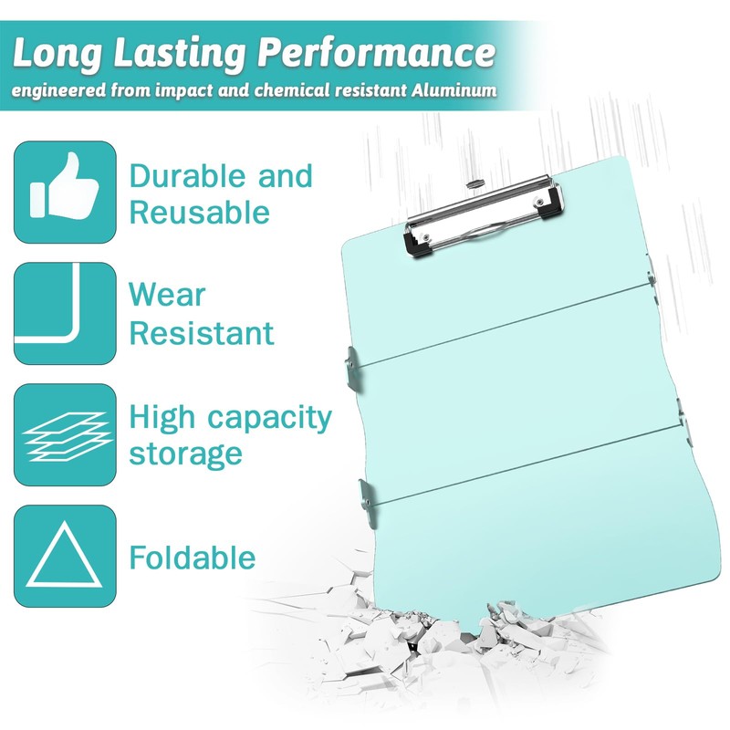 Nursing Clipboard Foldable Clipboard Medical: Edition Cheat Sheets Aluminum 3