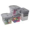 Gloreen 6 Quart Clear Storage Bins with Grey Lid and