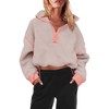 Panadila Womens Quarter Zip Fleece Pullover Sherpa Jacket Oversized Sweatshirt