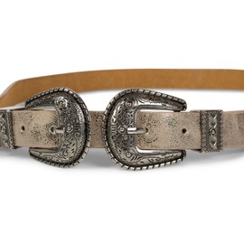 styleBREAKER belt with embellished double buckle in western style, b-low belt, waist beld, can be shortened, women 03010085, size:95cm, color:Antique-Gold