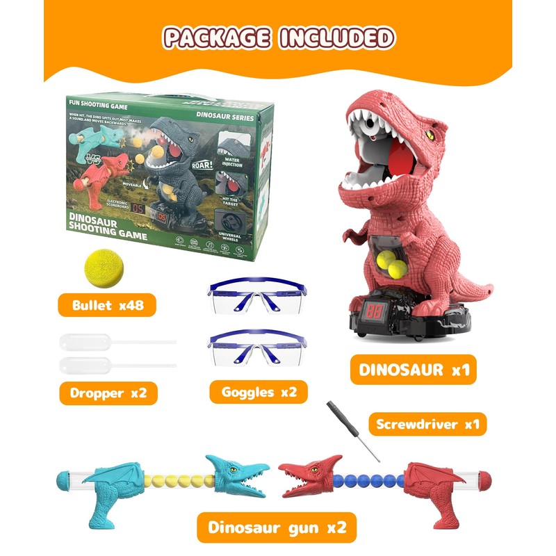 Protado Dinosaur Shooting Toy for Boys Girls, Movable Target Shooting