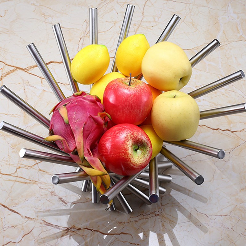 Fruit Basket Foldable Fruits Vegetable Holder Stainless Steel Serving Bowl