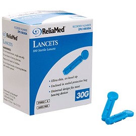 Reliamed 30 Gauge Safety Seal Lancets - Box of 100