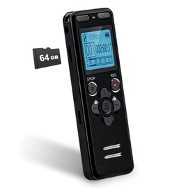 72GB Digital Voice Recorder, 5220 Hours Recording Capacity Sound Audio Recorder, Voice Activated Recorder Portable Dictaphone with Playback, MP3 Player, Password, Variable Speed for Lectures Meetings