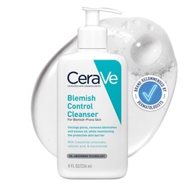 CeraVe Gel Limpiador Control Imperfecciones Para Piel con Tendencia al Acné, Día y Noche, con 2% de Ácido Salicílico, Repara la Barrera Protectora de la Piel, 236 ml