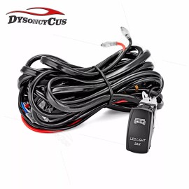 DYSO 1-Lead 10FT Wiring Harness Kit ON/OFF Rocker Switch 12V Relay LED Work Light Bar