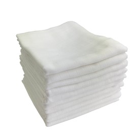 M.M.C. Pack of 10 Muslin Nappies Burp Cloths 100% Cotton Cloth Nappies Muslin Cloths for Baby Oeko-Tex Certified 80 x 70 cm (10 White)