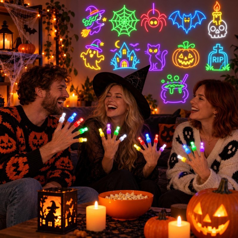 12 Pcs Halloween Finger Lights, Halloween Trick Or Treat Goodie