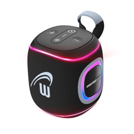 Mini Portable Bluetooth Speaker, 10W, IPX6 Waterproof, RGB Lights, Wireless BT5.3 Support TWS/USB/TF Card/AUX (Black)